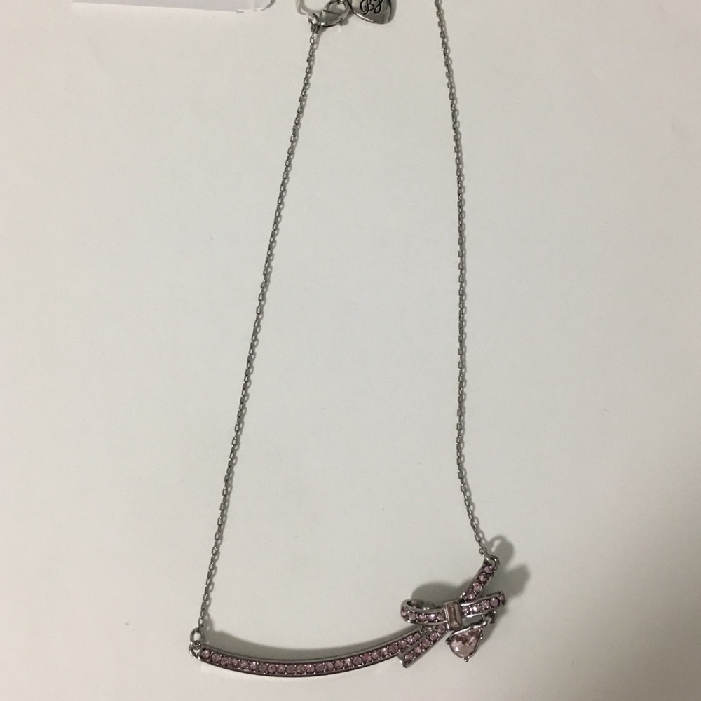 Betsey Johnson Pink Ribbon Necklace
